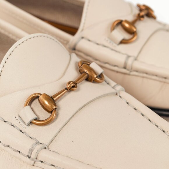 Gucci Horsebit 1953 White Leather Loafers - Picture 7 of 9